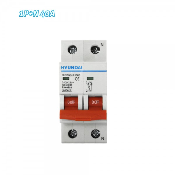 Interruptor autom/ático magnetot/érmico 1P+N 40A HYUNDAI